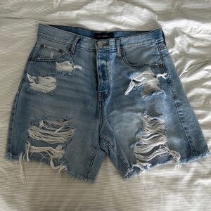 Aeropostale Blue Jean Shorts High-Waisted Distressed